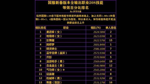 dnf什么职业伤害高