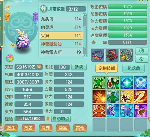 神武2普陀带什么宝宝