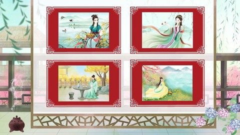 公主古装涂色图2