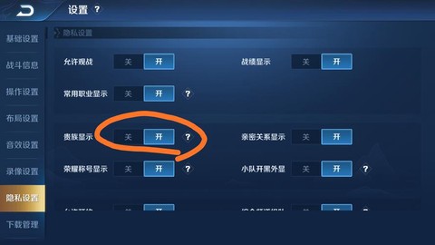 王者荣耀贵族怎么隐藏