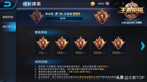 王者荣耀怎么查看贵族