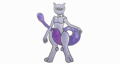 神奇宝贝超梦怎么画