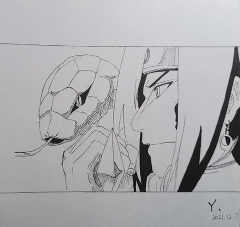 火影忍者怎么画大蛇丸[图1]