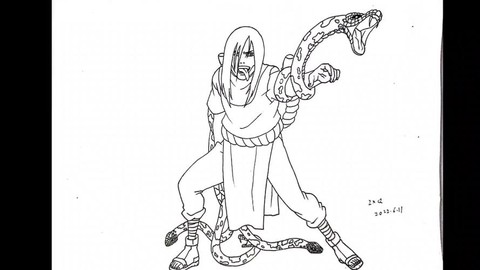 火影忍者怎么画大蛇丸[图2]