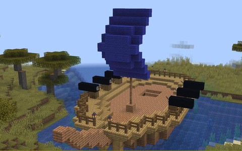 我的世界怎么搭海盗船