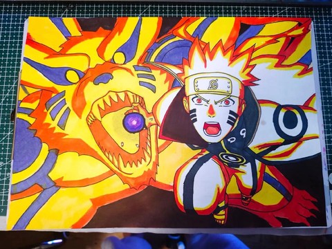 火影忍者怎么画九尾