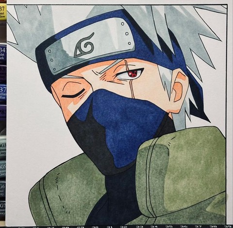 火影忍者卡卡西怎么画[图2]