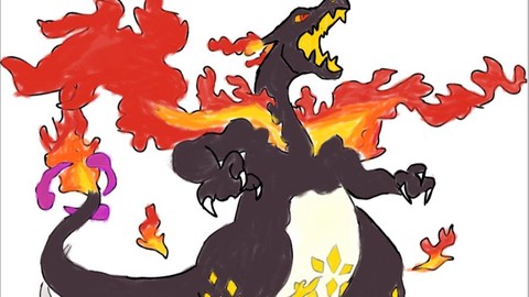 神奇宝贝喷火龙怎么画