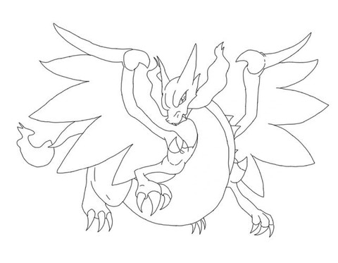 怎么画神奇宝贝喷火龙