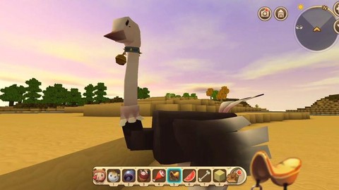 迷你世界怎么顺服鸵鸟