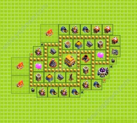 部落冲突5本怎么摆阵