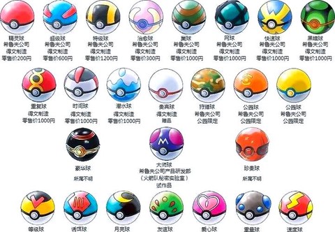 神奇宝贝有什么精灵球