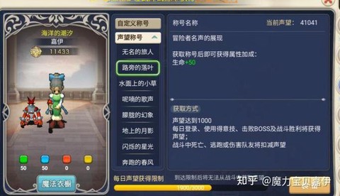 魔力宝贝声望怎么看