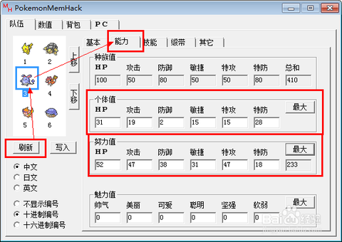 口袋妖怪怎么看个体