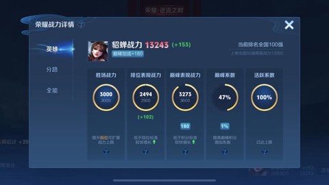王者荣耀战力怎么算的