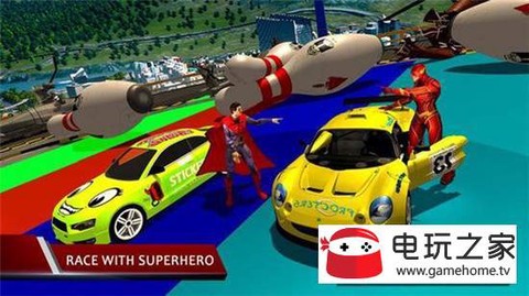 超级英雄斜坡特技赛车截图3
