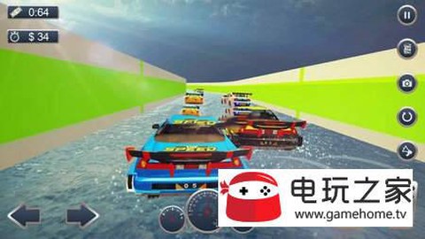 水滑梯汽车特技比赛:水上乐园图3