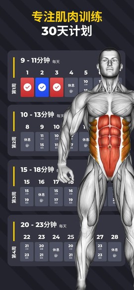 30天内练出六块腹肌截图3
