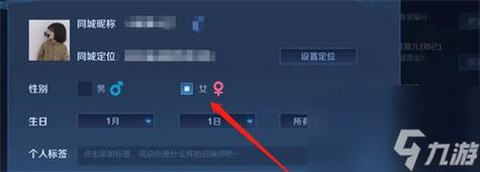 王者荣耀性别怎么设置