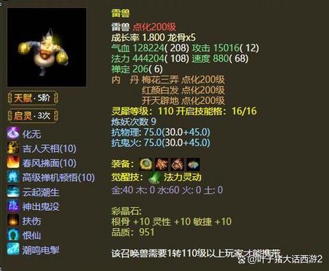 大话西游雷鸟怎么加点